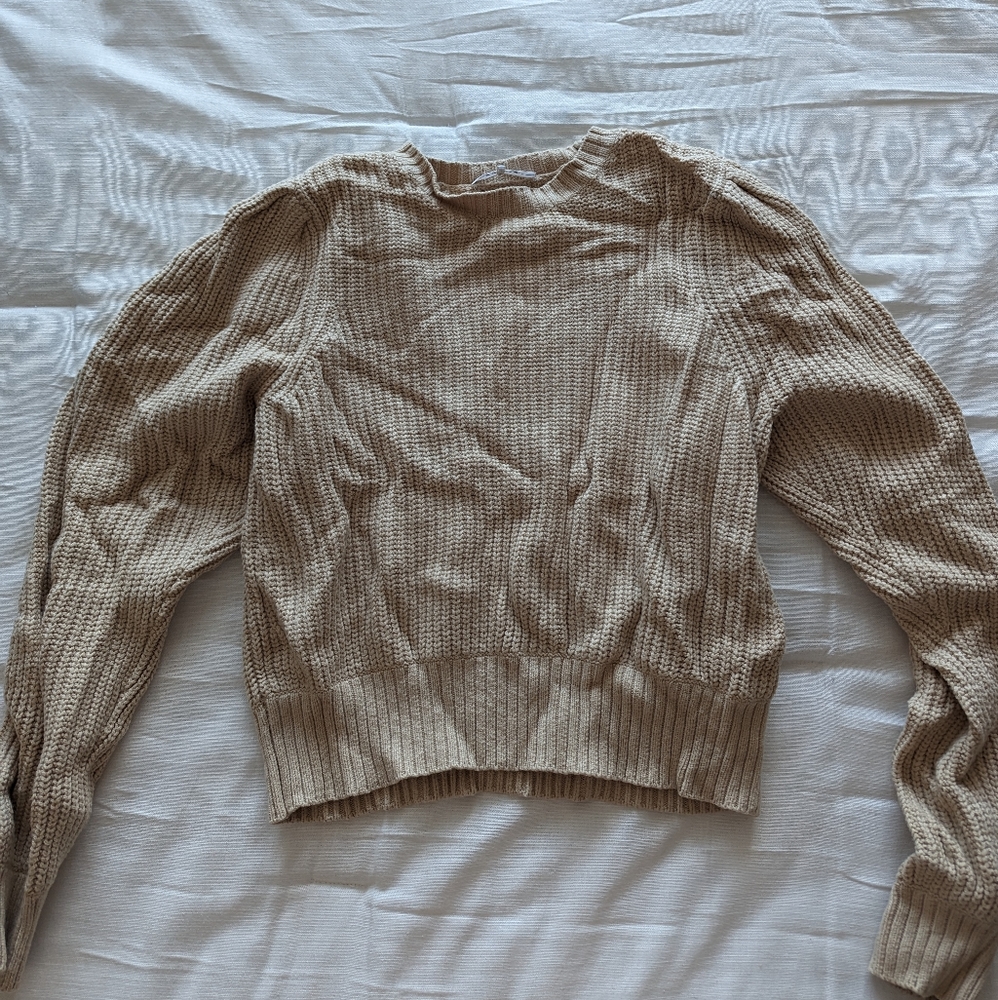 Frame puff-sleeve knit sweater